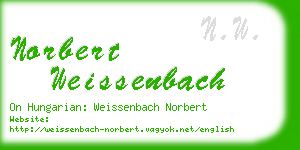 norbert weissenbach business card